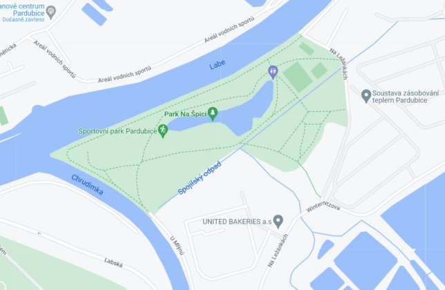 výstřižek mapy parku na Špici